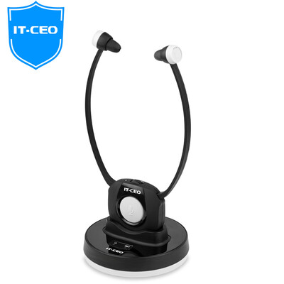 

IT-CEO T204 Old TV Headphones Ear Hearing Aid 24G RF Wireless Headphones Black