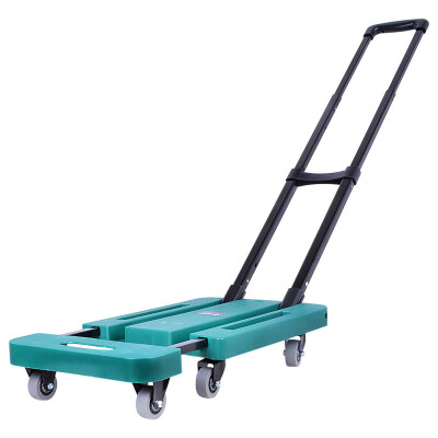 

Tencent CT outdoor household folding small trailer truck trolley flat car trolley small trailer six wheel universal wheel green 4730