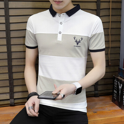 

New Brand Stripe Polos Mens Printed POLO Shirts Cotton Short Sleeve Polo Casual Stand Collar Male Polo Shirt