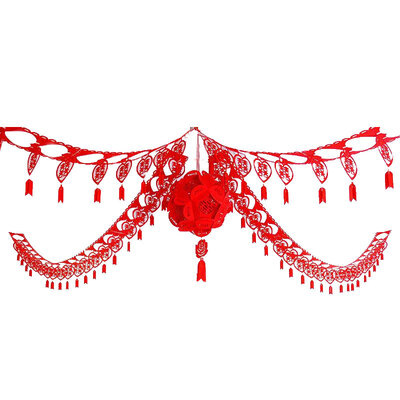

Extreme space JDKJ wedding room decoration flower ball pull flower wedding supplies living room layout creative new house wedding layout set non-woven flower ball pull flower