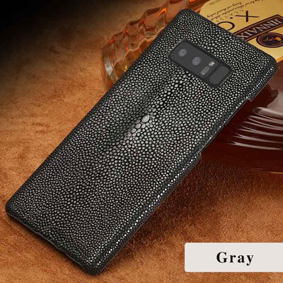 

Genuine Leather Phone Case For Samsung Note 8 Case Natural Pearl Fish Skin Back Cover For S7 S8 Plus Case