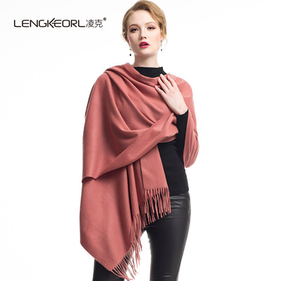 

Lingke LENGKEORL Camel water ripple cashmere shawl scarf dual-use thickening female winter long fashion winter scarf ZYLK04013 bean paste dark powder