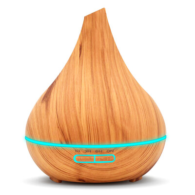 

TOMNEW 400ML Aircare Humidifiers Ultrasonic Timing Aroma Diffuser Aromatherapy Essential Oil Diffuser Wood Grain for Home Yoga