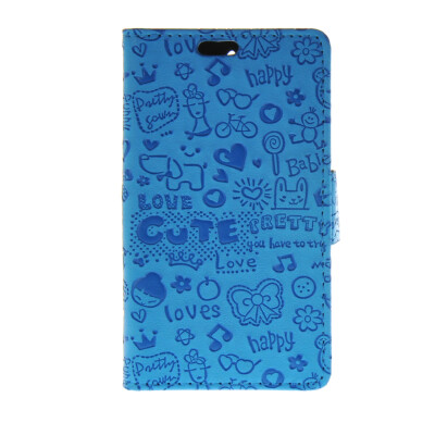 

MOONCASE Cute Little Witch Leather Side Flip Wallet Card Holder Stand Pouch Case Cover for Huawei Ascend Y360 Blue