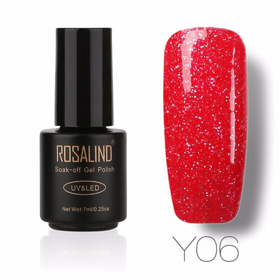 

ROSALIND Gel 1S 7ml Silver Diamond Nail Gel Polish Glitter Color UV LED Manicure Gel Varnish Top Base Coat Needed Nail Art