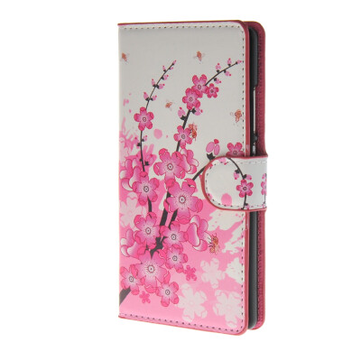 

MOONCASE Plum flower style Leather Side Flip Wallet Card Slot Stand Pouch Case Cover for Huawei Ascend P8