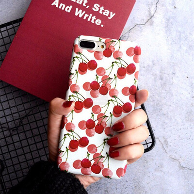 

Fashion Artistic Leaf Phone Case For iPhone 7 6 6S 8 Plus frosted Hard Bags For iPhone6S X leaves Back Cover Funda Shell