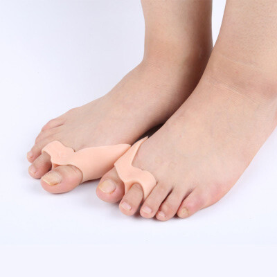 

WGAFON 1 pair 2-ring toe orthodontic care sets toe separator Silica gel Overlapping toe Hallux valgus Toes silicone Foot care