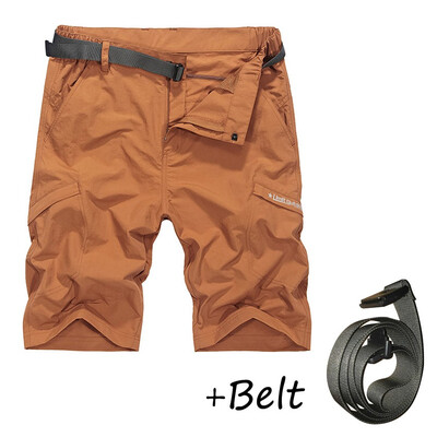

Mens Waterproof tactical Shorts Elastic waist Quick Dry combat Cargo shorts pants with belt -4XL