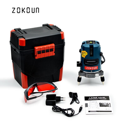 

635nm Red 5 line 6 dots red Lines slash functional 360 degree rotary Self leveling Vertical&Horizontal lines Laser level