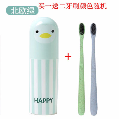 

1pc Cute Penguin Plastic Cartoon Toothbrush Box Portable Travel Toothbrush Holder Sanitary Ware Suit Toothpaste Storage Box