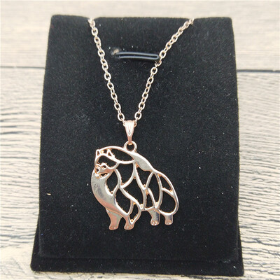 

New Pomeranian Necklace Trendy Style Pomeranian Pendant Necklace Women Fashion Pet Dog Jewellery
