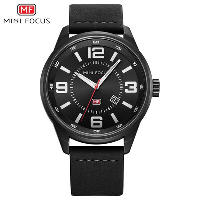 

MINI FOCUS Fashion Leather Strap Business Men Quartz Watch MF0051G