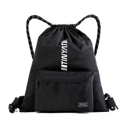 

Tianyi TINYAT Light Travel Backpack Drawstring Drawstring Backpack Outdoor Sports Fitness Bag Male Student Bag Casual Sports Bag T118 Black