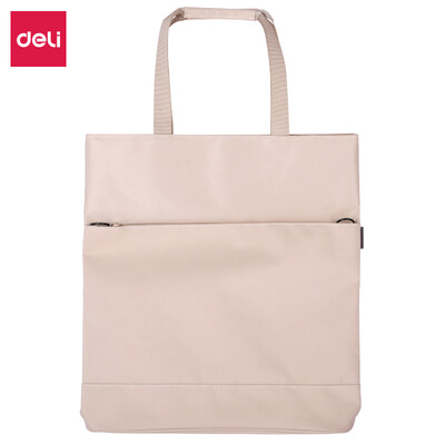 

Deli deli double-layer large capacity portable zipper bag high-quality conference package document information package meter white 5571