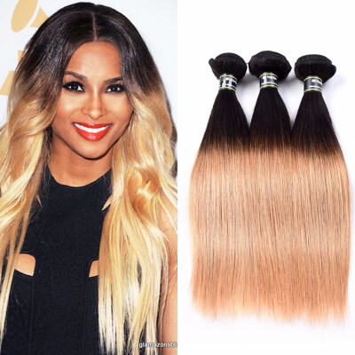 

Amazing Star Ombre Peruvian Sraight Hair 3 Bundles Peruvian Virgin Hair Unprecessed Human Hair Extensions Two Tone T1B27 Color