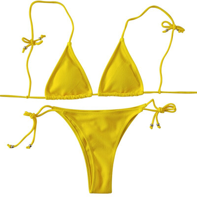 

2018 New Sexy Bikinis for Women Pure Color Bathing Suits Summer Beach Swimwear