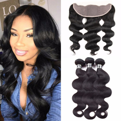 

Amazing Star Body Wave with Closure Brazilian Virgin Hair 3 Bundles with 13x4 Lace Frontal Thick&Soft Hair Weft