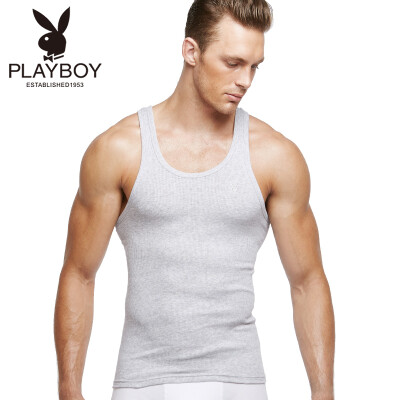 

Playboy vest mens cotton mens vest sweat-absorbent bottoming shirt 7119 white