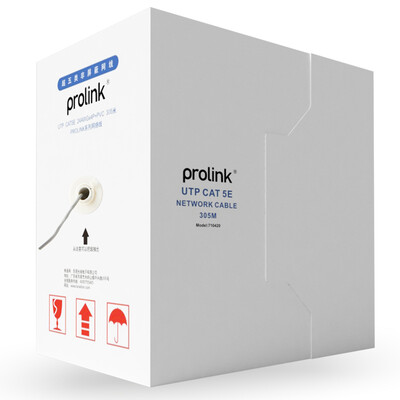 

Prolink UTP CAT5E оригинальная ультра-5 кабельная коробка линия медная проволока сердечник домашняя отделка инженерная электропроводка 305 метров 8-жильный кабель витой пары
