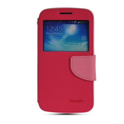 

MOONCASE Classic cross pattern Leather Side Flip Wallet Card Case Cover For Samsung Galaxy Grand 2 G7106 Hot pink