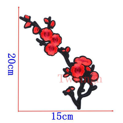 

1 Pcs Top New Brand Patches Bird Red Rose Flower Embroidered Patch DIY Iron On Sew On Fabric Repair Clothing For Wedding Patches