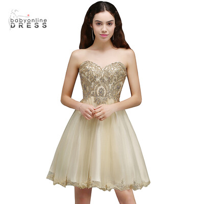 

2018 New Arrival Lovely Short Appliques Lace-Up Sweetheart Homecoming Dresses