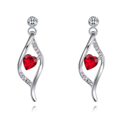 

Heart Crystal from Austrian Drop Earrings For Women Fashion Jewelry Valentines Day Gift High Quality Accessories 28903