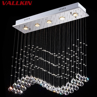 

Luxury Simple Fashion Chandelier Crystal Modern Creative Rectangular LED Pendant Lamps For Dinning Room Bedroom Sitting room