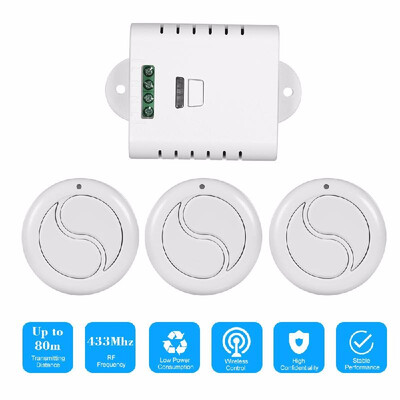 

433MHz Universal Wide Voltage AC 85V-250V 1CH Wireless Remote Control Switch Receiver Module 10A Relay And 5PCS 2 Key RF 433MHz Tr