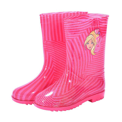 

Barbie childrens rain boots girls cartoon non-slip rain boots kids rubber shoes water shoes BX-005 pink 27 yards