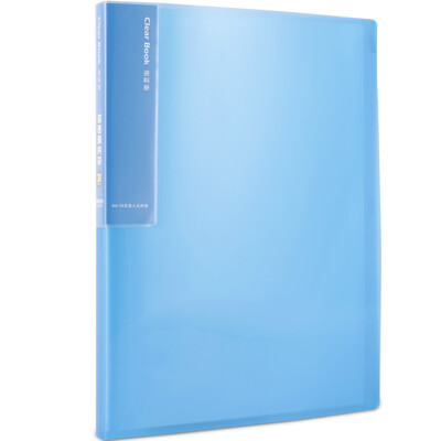 

(Deli) 5014 color semi-lens surface through the inside pages A4 brochure file book / file bag -30 page dark blue