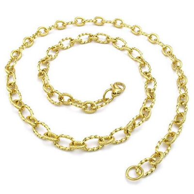 

Hpolw Jewelry Mens Stainless Steel 316L Gold-plated Necklace with Twited Singapore Chain Link Chain