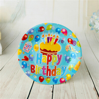 

FANLUS 7inch colorful dots wave point disposable paper plates party tray Valentine Birthday Wedding Tableware cake barbecue