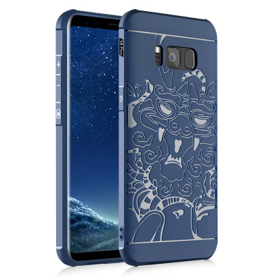 

Goowiiz Phone Case For Samsung Galaxy S8S8 Plus Carved Dragon Thin Matte soft Silicone Prevent falling