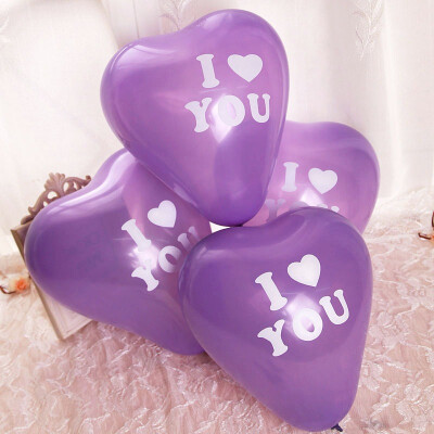 

Jiamo Zhuguang Love Balloons 22GI LOVE YOU Print Wedding Room Birthday Party Christmas Decoration Balloons Purple 100 Free Pumps