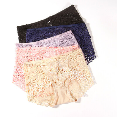 

Xia Wei Fang Lace sexy ladies panties stretch hollow comfortable elastic waist briefs 1032-1 light purple code