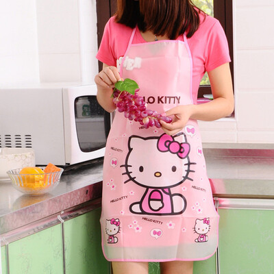 

Cntomlv cartoon hello kitty doraemon Apron Sleeveless Waterproof Anti-oil Aprons kitchen cooking Waist Bib Women apron BBQ