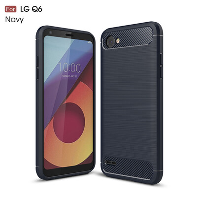 

Goowiiz Phone Case For LG Q6Q6 Plus Fashion Slim Carbon Fiber TPU Soft Silicone Prevent falling
