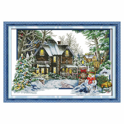 

Decdeal DIY Handmade Needlework Cross Stitch Set 68 48cm Embroidery Kit 14CT Printed Cross-Stitching Home Decoration
