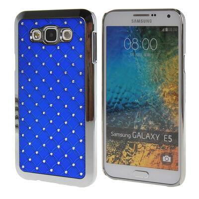 

MOONCASE Galsxy E5 Case Hard Luxury Chrome Rhinestone Bling Star Back Case Cover for Samsung Galsxy E5 Dark blue