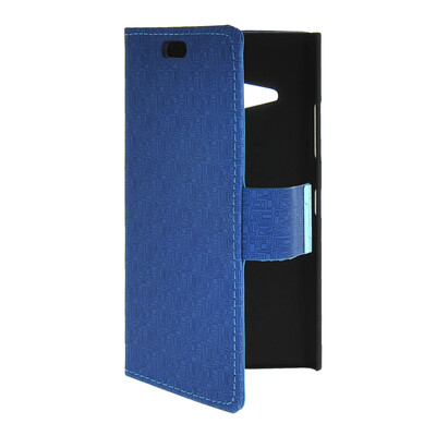 

MOONCASE Slim Leather Side Flip Wallet Card Slot Pouch with Kickstand Shell Back чехол для Nokia Lumia 730 Blue