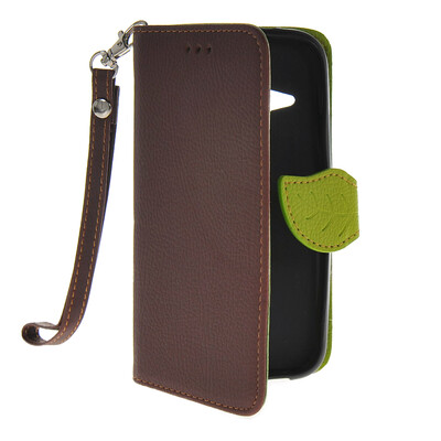 

MOONCASE Лич кожи Кожа держатель карты бумажник чехол с Kickstand чехол для HTC One 2 Mini (M8 Mini) Коричневый