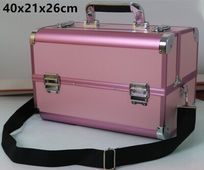 

Portable Cosmetic Case Korean Professional Muti Tiers Large Capacity Design Travel Aluminum Alloy Bag Beauty Jewelry Box Handbag