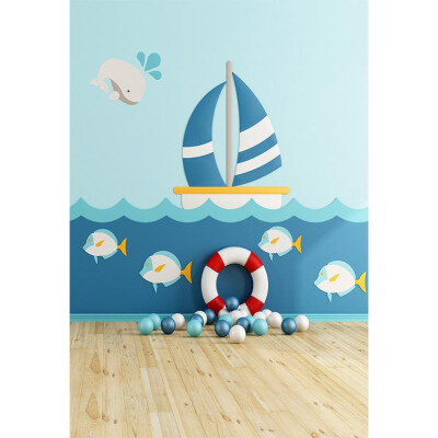 

Flying Fish into the Ship Photo Backdrop 57FT Vinyl Fabric Cloth Digital Printing Background for Photography -3132