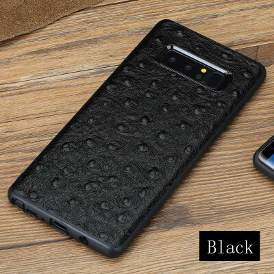 

Genuine Leather Phone Case For Samsung Note 8 Ostrich Texture Back Cover For A8 S7 S8 Plus Cases