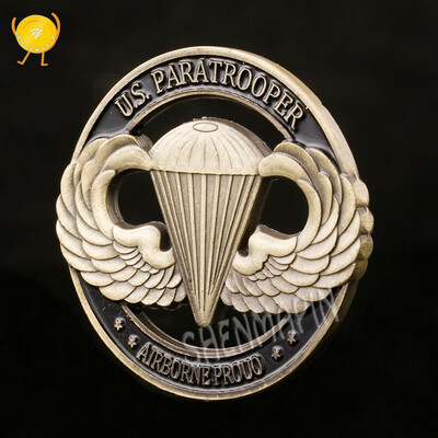 

American air force coin parachute coin ancient bronze relief hollow out of the collection coin