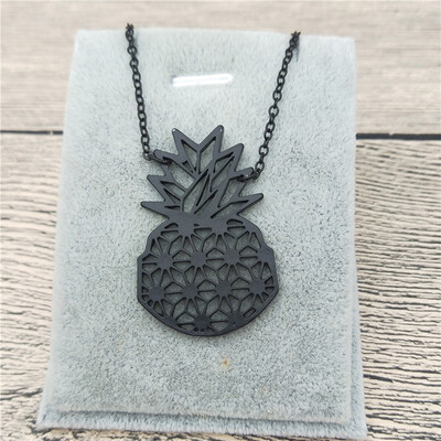 

New Origami Pineapple Necklace Trendy Style Origami Pineappl Pendant Necklace Women Fashion Fruit Jewellery Geometric Jewellery