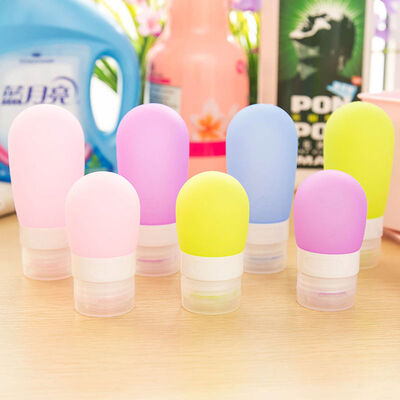 

Cntomlv Portable Round Silicone Travel Bottles Cosmetics Shampoo Container Candy Color