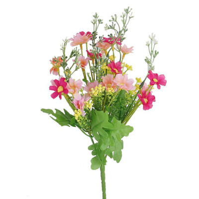 

1Bunch Artificial Fake Silk Daisy Flower Bouquet Home Wedding DIY Party Decors ROSE RED